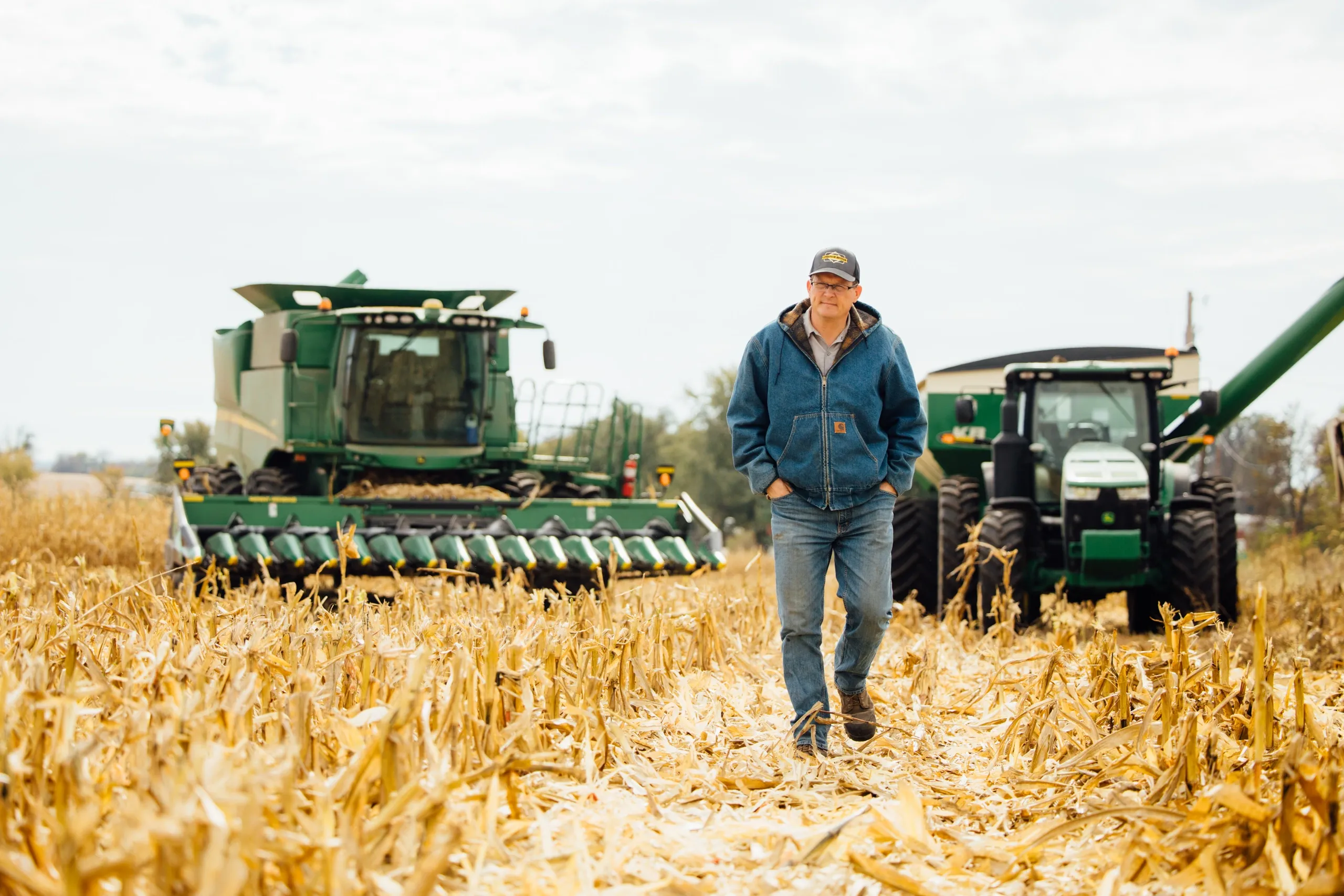 Andrew McCrea in a Field during Harvest
